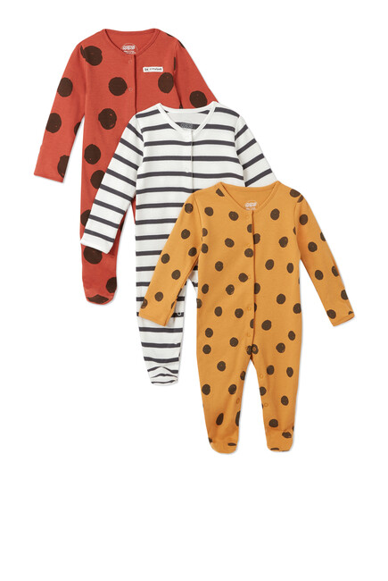 Large Spot Sleepsuits 3 Pack