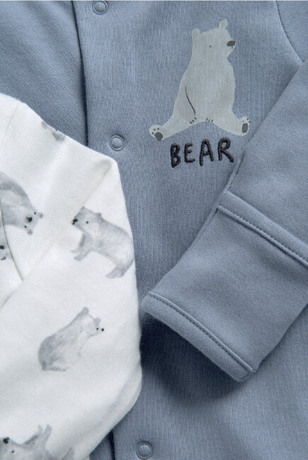 Bear Print Sleepsuits - 3 Pack