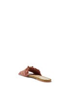 Woven Fringe Flat Raffia Sandals