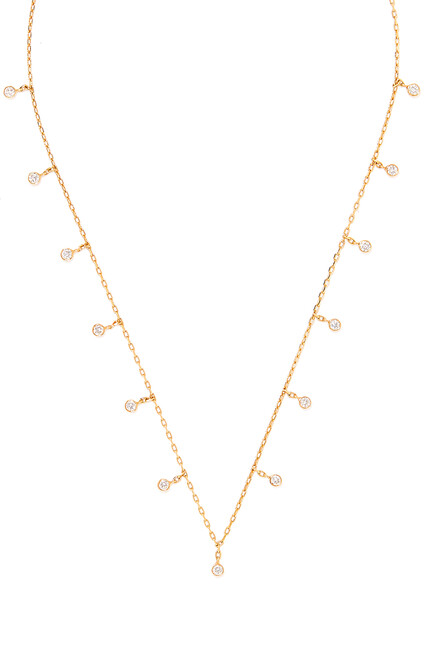 Yellow Gold Sparkle Round Necklace