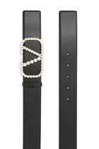 VLogo Signature Pearl Buckle Reversible Belt