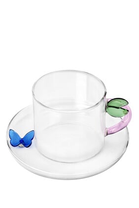 Fruit And Flowers Tea Cup and Saucer Butterfly