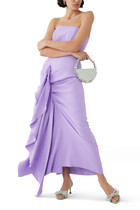 Thalia Ruffled Crepe Midi Dress