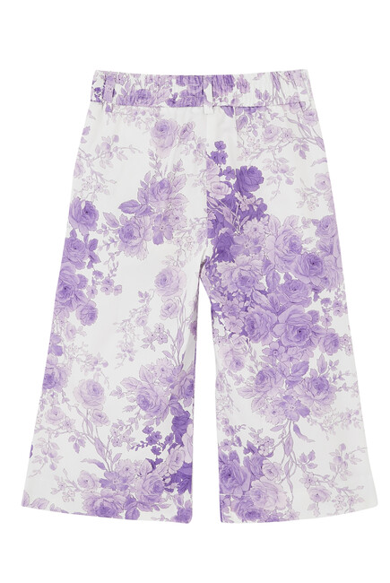 Kids Floral Wide Leg Pants