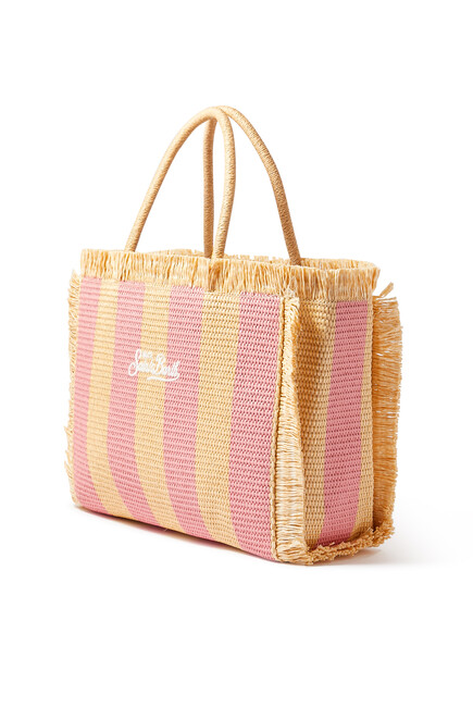 Vanity Striped Straw Beach Bag