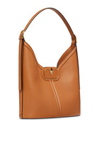 VLogo Leather Hobo Bag