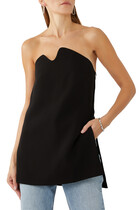 Fluid Drape Squiggly Strapless Top