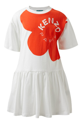 Kids Logo-Print Flower Cotton Dress