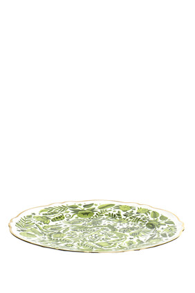 Allover Floral Decal Round Platter