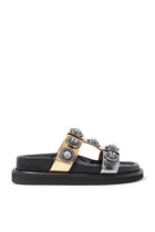 Orson Crystal-Embellished Leather Slides