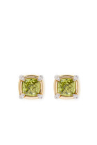 Petite Chatelaine® Stud Earrings with Peridot, 18k Yellow Gold Bezel and Pavé Diamonds