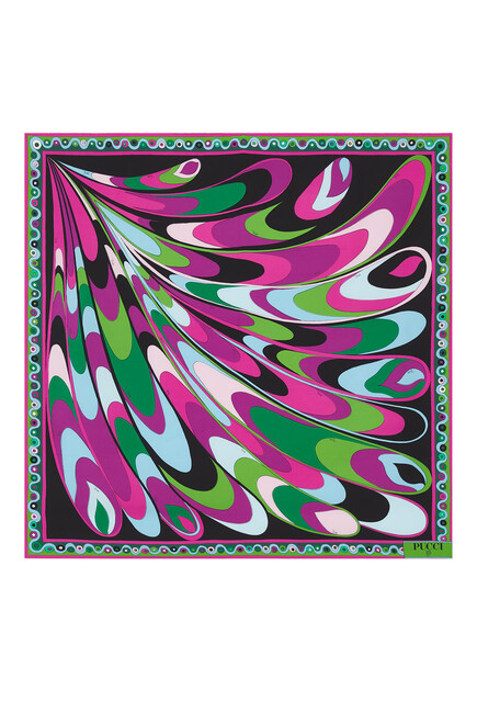 Onde-Print Silk Twill Scarf