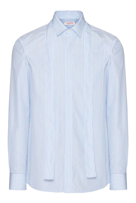 Tie Detail Pinstripe Shirt