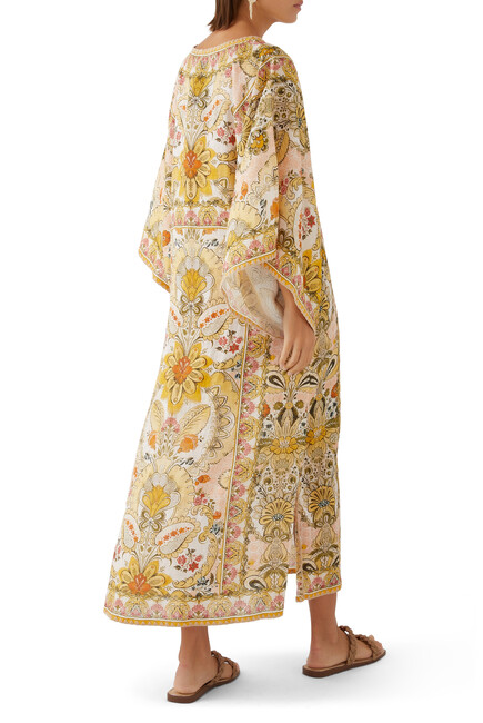 Buy Zimmermann Laurel Kaftan Midi Dress for Womens | Bloomingdale's KSA