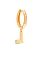 L Huggie Earring, 18K Yellow Gold & Diamond