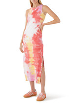 Tie-Dye Ribbed Midi Dress