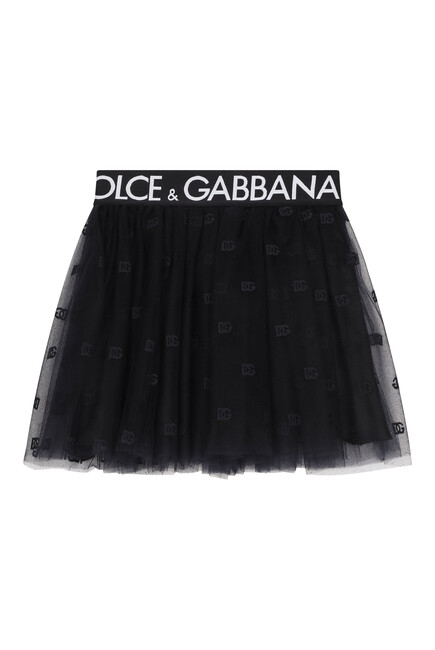 Kids Tulle DG-Print Mini Skirt