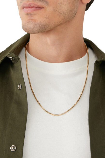 24in Box Chain Necklace, 18k Yellow Gold