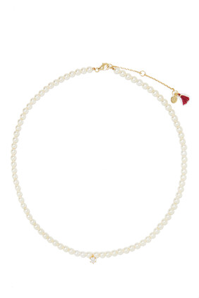 Ciel Pearl Necklace, 14k Gold-Plated Metal