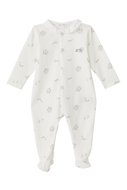 Leaf-Print Pajama Jumpsuit