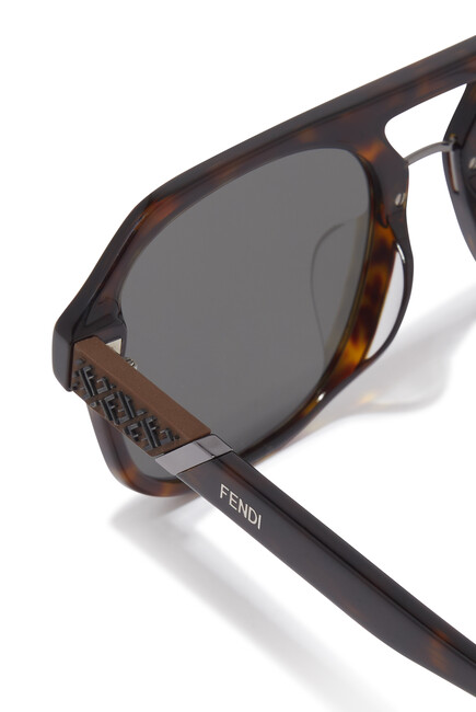 Aviator-Style Tortoiseshell Sunglasses