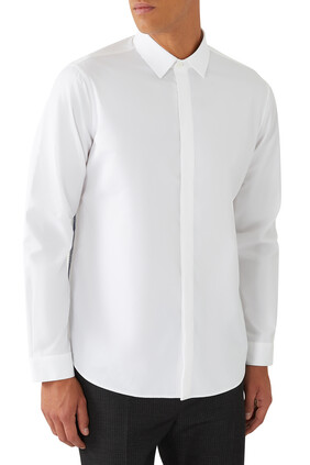 Concealed-Fastening Cotton Shirt