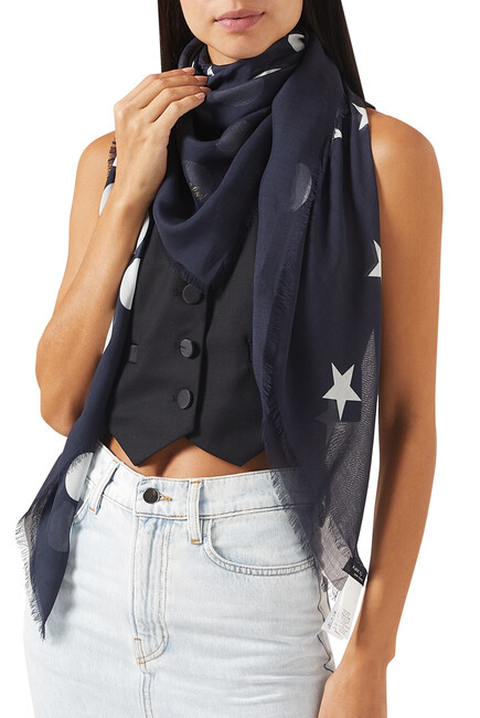 Gradating Stars & Dots Large Square Scarf