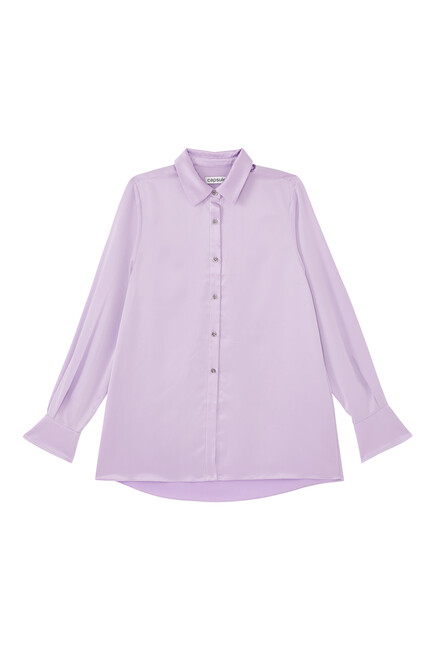 Long-Sleeve Satin Shirt