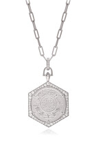 Ginea Diamond Frame Necklace, 22k White Gold with Diamonds