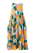 Kids Floral Print Midi Dress