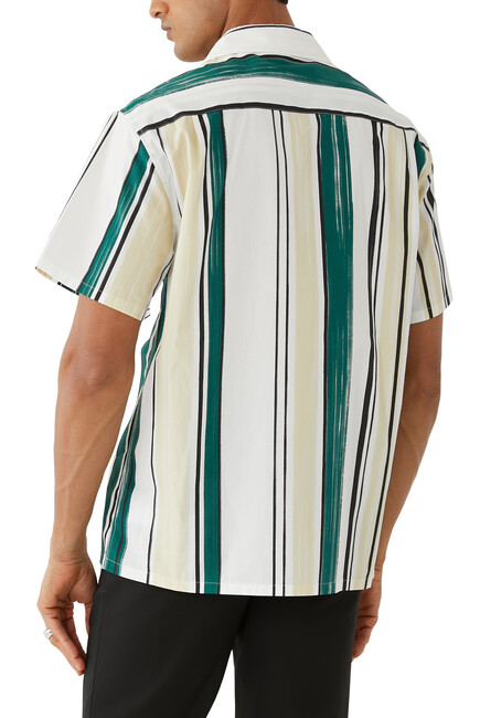 Printed Stripes Bowling Shirt