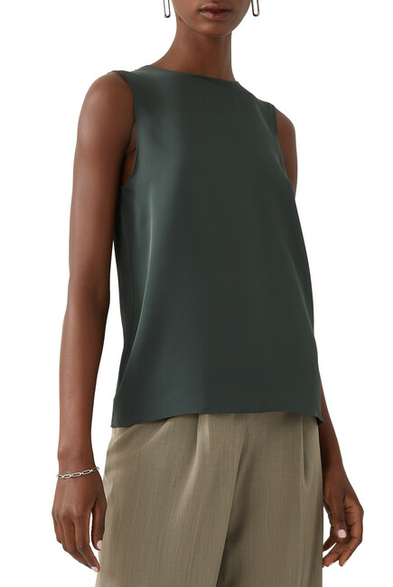 Straight Shell Top in Silk Georgette