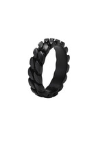 Curb Chain Band Ring in Black Titanium