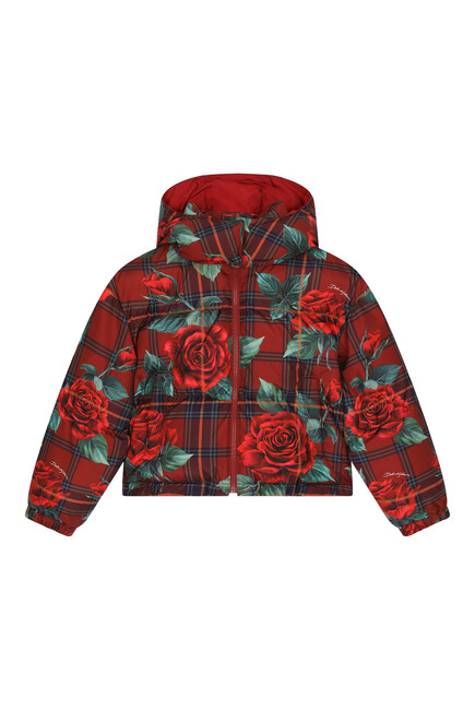 Kids Nylon Tartan Rose Jacket