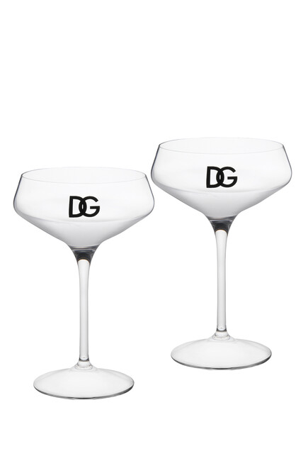 Logo Champagne Saucers, Set of 2