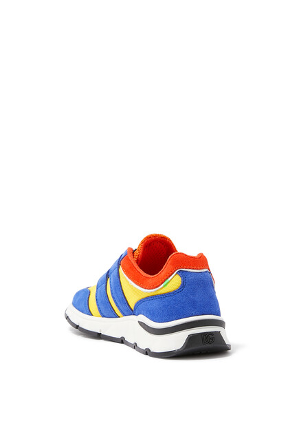 Kids Velcro Logo Leather Sneakers