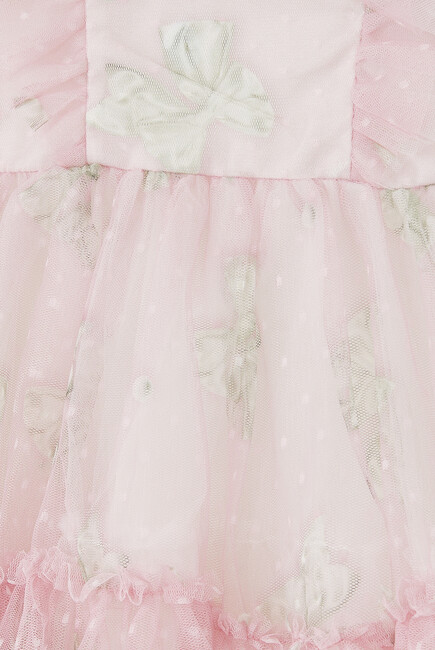 Kids Bow-Print Tulle Dress