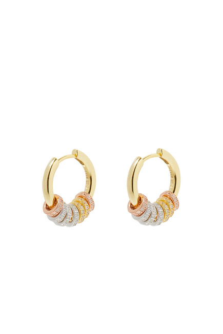 Gaia Pave Earrings, 14k Gold-Plated Brass