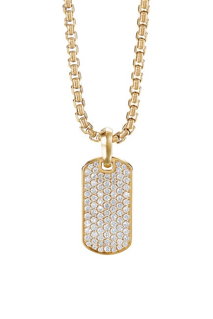 Pavé Tag in 18k Yellow Gold
