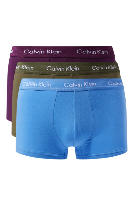 Low Rise Cotton Stretch Trunks, Set Of 3