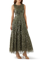 Sequin Dash Cape Ankle Gown