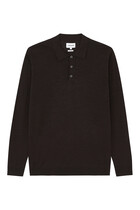 Long-Sleeve Knit Polo Shirt