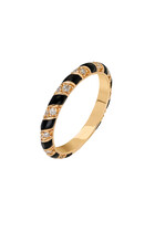 Tornado Ring, 18k Rose Gold with Enamel & Diamonds