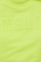 Logo Detailed Cropped Crewneck Sweatshirt