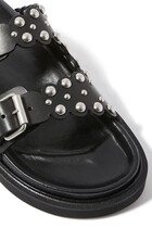 Lennya Flat Sandals in Studded Leather