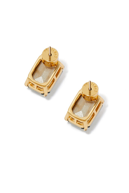 Emerald Cut Crystal Stud Earrings