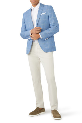 Slim-Fit Checkered Suit Jacket