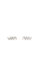 Classic Bar Stud Earrings, 18k Rose Gold & Diamonds