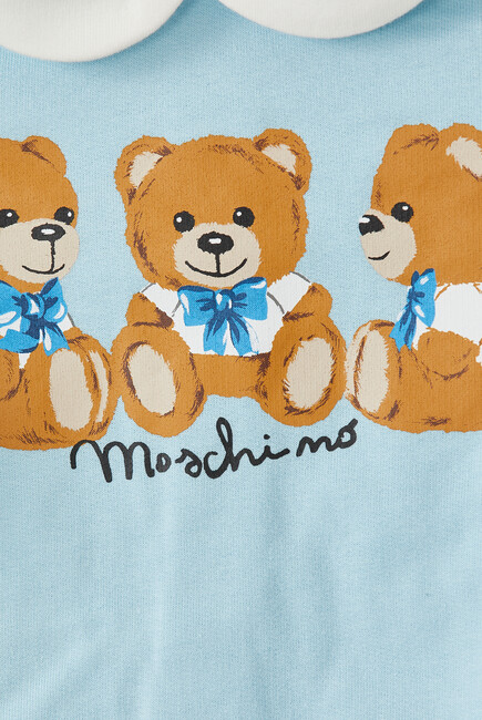 Teddy Bear-Print Jumpsuit Set