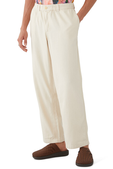 Canvas Cropped Trousers
